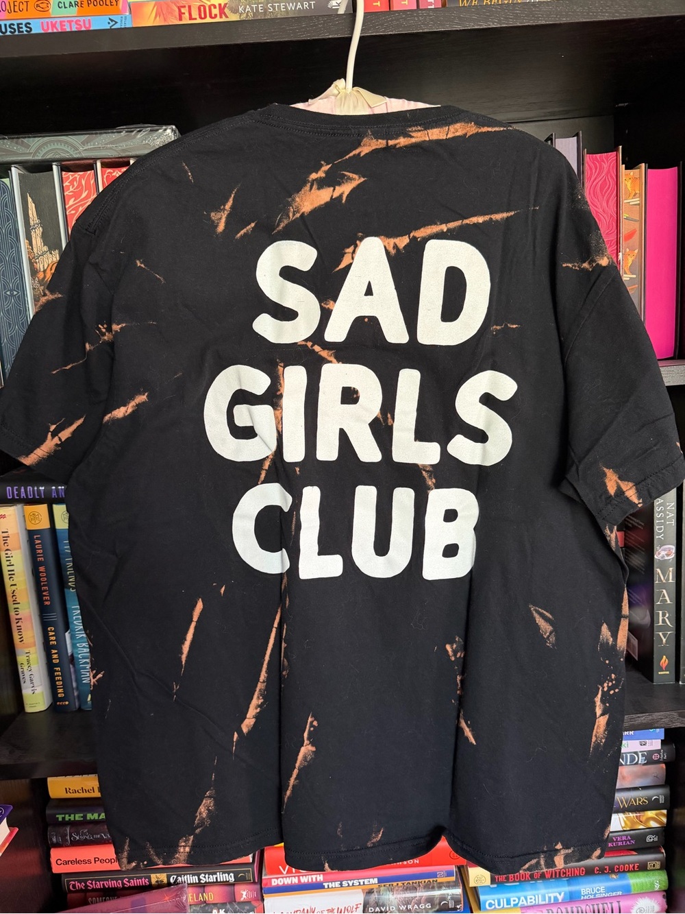“Sad Girls Club” Black, Brown Bleached Tie-Dye Graphic T-Shirt - Size XL - Picture 4 of 6